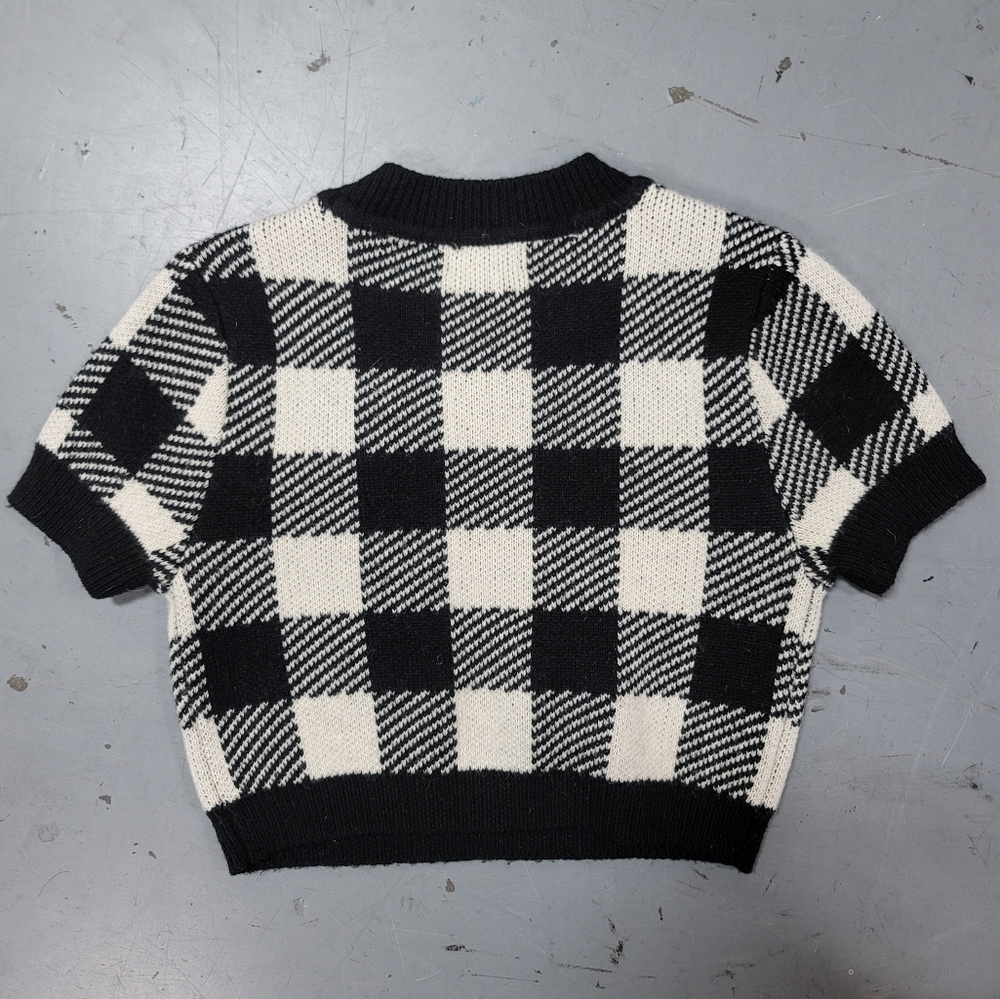 LPA X Revolve Floyd Black and White Checkered Knit Crop Top - Picture 6 of 6